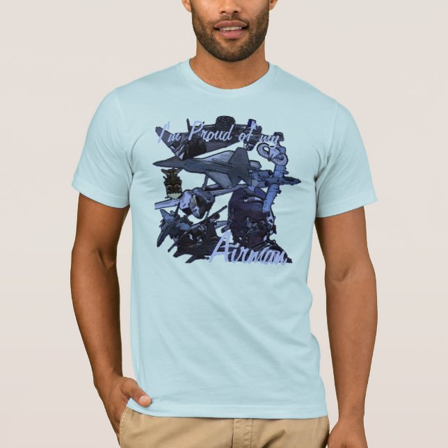 T-shirt Je suis fier du mon, aviateur, papa de l'Armée de (Devant)