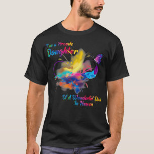 T-shirt Je suis Fier Fille D'Un Père Merveilleux Au Ciel