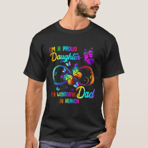 T-shirt Je suis Fier Fille D'Un Père Merveilleux Au Ciel