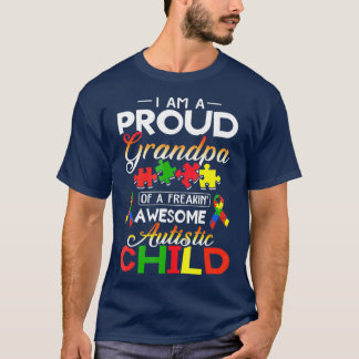 T-shirt Je Suis Fier Grand-Père Autiste Enfant Autisme Puz