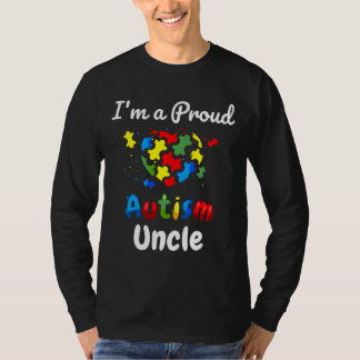 T-shirt Je Suis Fière De L'Autisme Oncle Mens Puzzle Coeur