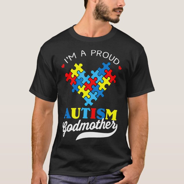 T-shirt Je Suis Fière Godmère Sensibilisation sur l'autism (Devant)