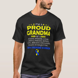 T-shirt Je suis fière grand-mère de DOWN SYNDROME guerrier