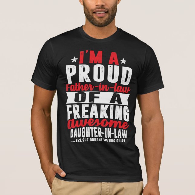 T-shirt Je suis fière père en droit d'une fille géniale (Devant)