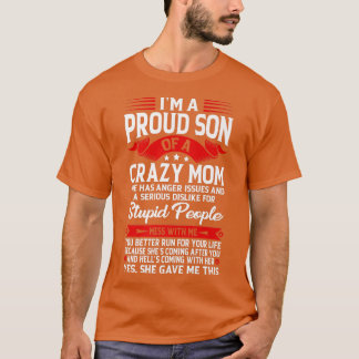 T-shirt Je suis Fils Fiers D'Une Maman Amusante Maman Dit 