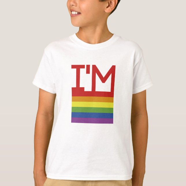 T-shirt Je suis gay| Indicateur Rainbow (Devant)