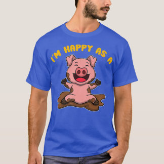 T-shirt Je suis heureux comme un agriculteur de porcs Prem