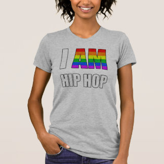 T-SHIRT "JE SUIS HIP HOP" LETTRES ARC-EN-CIEL EN RELIEF