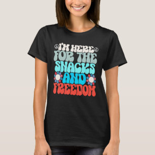 T-shirt Je suis ici pour les snacks 4 juillet femmes garço