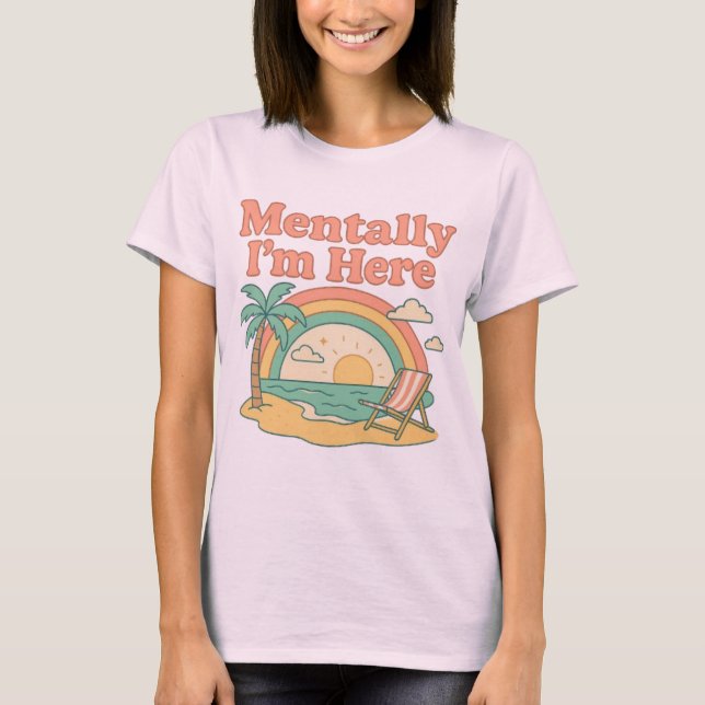 T-shirt Je suis ici - Retro Beach Daydream (Devant)