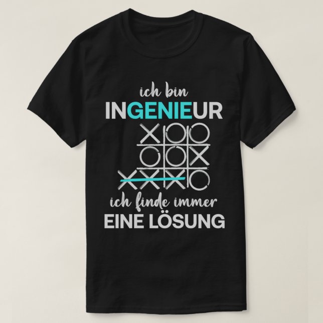 T-shirt Je Suis Ingénieur Je Trouve Toujours Une Solution (Design devant)