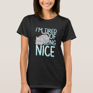 T-shirt Je Suis Ired D'Être Un Chat Gray Chubby Nice