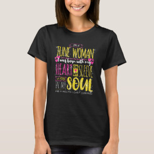 T-shirt Je suis Juin Femme Anniversaire Fille Gemini Mois