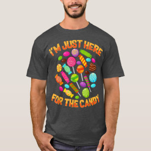 T-shirt Je suis juste ici pour la Candy Funny Halloween Pu