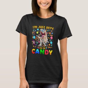 T-shirt Je suis juste ici pour la Hallowe de maman Dinosau