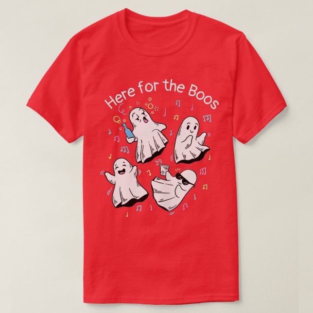 T-shirt Je suis juste ici pour le Boos drôle Halloween Gho (Design devant)