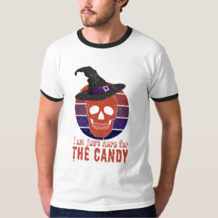 T-shirt Je suis juste ici pour les bonbons. Conception dép