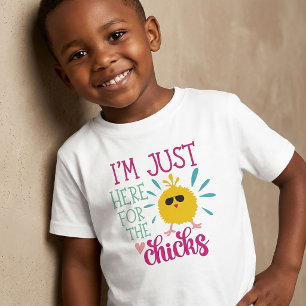 T-shirt Je suis juste ici pour les enfants Pâques pour les