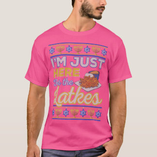 T-shirt Je suis juste ici pour les Latkes Funny Hanoukka F