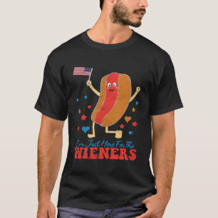 T-shirt Je Suis Juste Ici Pour Les Wieners Drôle 4 juillet