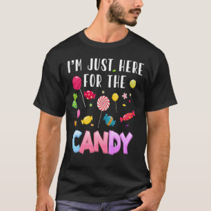 T-shirt Je suis juste là pour la nourriture de Candy Funny