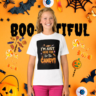 T-shirt Je suis juste là pour les bonbons ! - Fille d'Hall