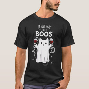 T-shirt Je suis juste là pour les huées Chat fantôme Hall