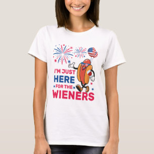 T-shirt Je suis juste là pour les saucisses, 4 juillet