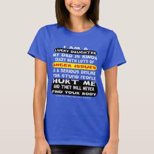 T-shirt Je Suis La Fille Heureuse D'Un Papa Fou #