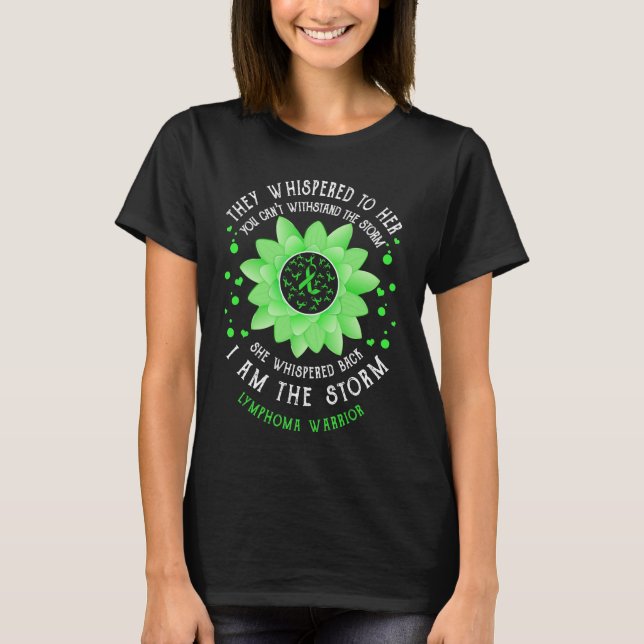 T-shirt je suis la fleur guerrière du lymphome orageux (Devant)