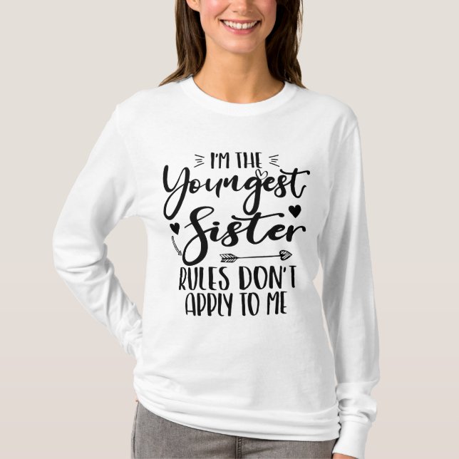 T-shirt Je suis La Plus Jeune Soeur Anniversaire Stepsoeur (Devant)