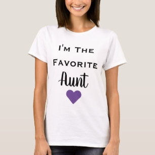 T-shirt Je suis La Tante Favorite en Chemise Noire & Viole