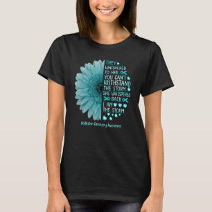 T-shirt Je suis la tempête Addiction Recovery Warrior Turq