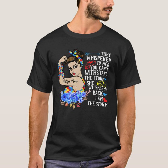 T-shirt Je Suis La Tempête Autisme Mère Conscience Pièce R (Devant)