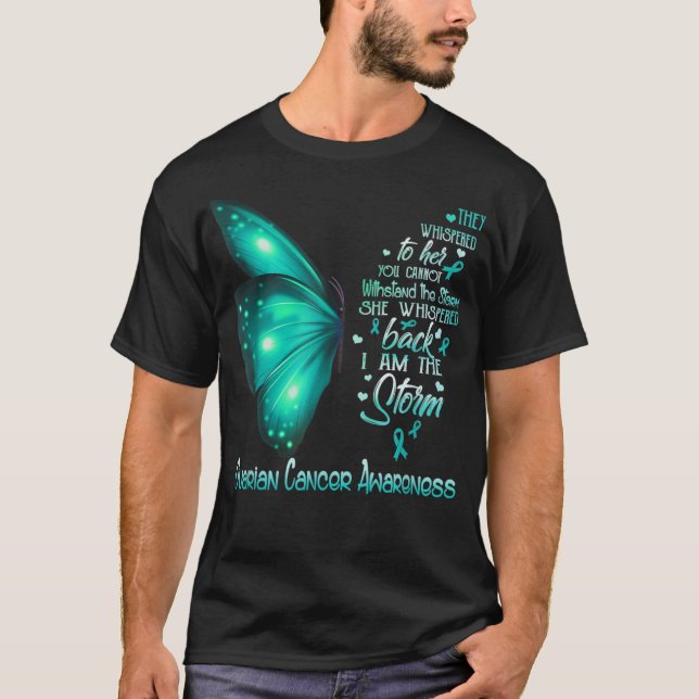 T-shirt Je suis la tempête Conscience du cancer de l'ovair (Devant)