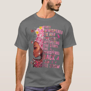 T-shirt Je Suis La Tempête Femme Noire Afro Cancer Du Sein