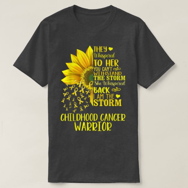 T-shirt Je Suis La Tempête Forte Enfance Cancer Guerrier S (Design devant)