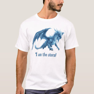 T-shirt Je Suis La Tempête Majestueux Dragon de Glace Bleu