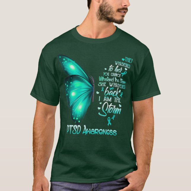 T-shirt Je suis la tempête papillon de sensibilisation au  (Devant)