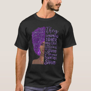 T-shirt Je suis la tempête violette violette forte violenc