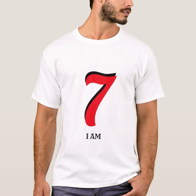 T-shirt Je suis le chanceux sept modifiable (Devant)