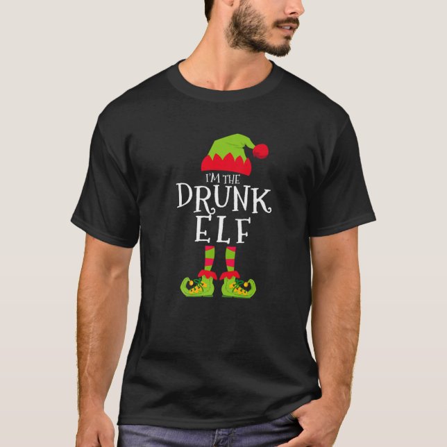 T-shirt Je suis le costume de Noël Drunk Elf Drôle (Devant)