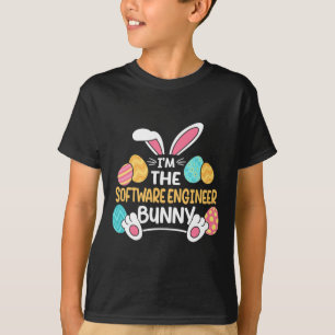 T-shirt Je suis le développeur de logiciels Bunny Pâques 