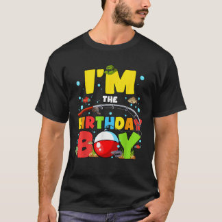 T-shirt Je suis le garçon de la pêche d'anniversaire O Fis