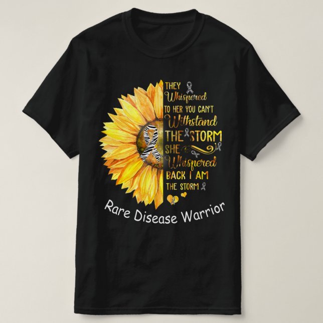 T-shirt Je suis le guerrier de la maladie rare de tempête  (Design devant)