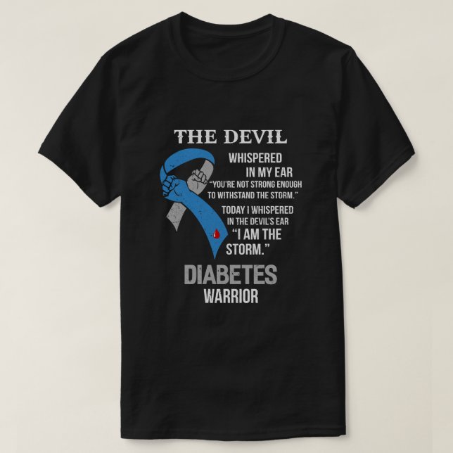 T-shirt Je Suis Le Guerrier De Sensibilisation Au Diabète  (Design devant)