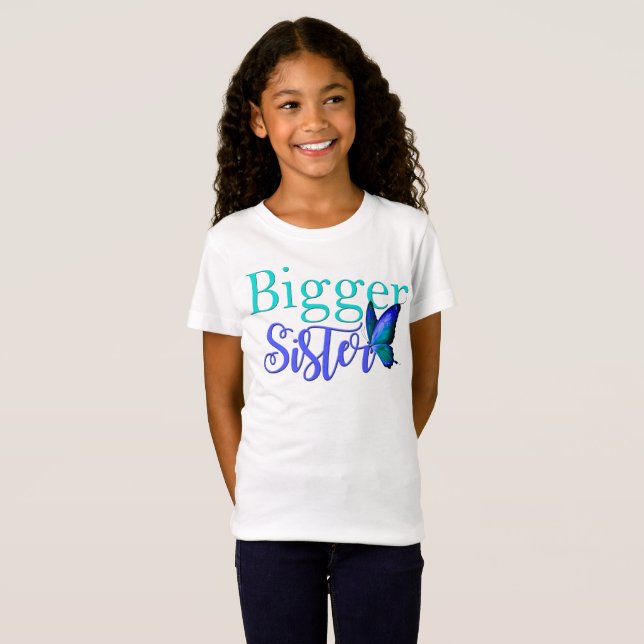 T-Shirt Je suis le papillon de vert bleu de chemise de (Devant entier)