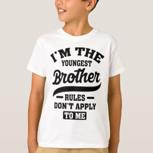 T-shirt Je suis le plus jeune des règles de frère ne m'app