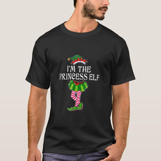T-shirt Je suis le Princess Elf Christmas Matching Family  (Devant)