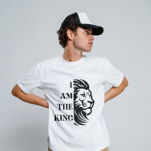 T-shirt Je suis le Roi   Typographie de visage de lion coo